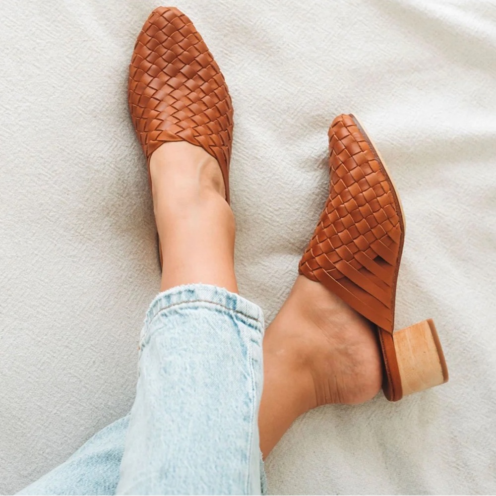Liberté Bondi Woven Mules - Cognac